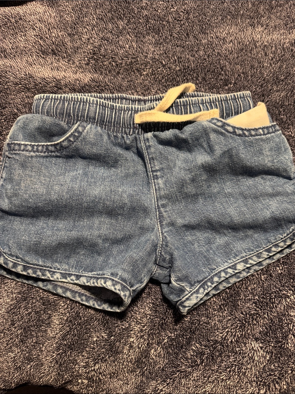 Denim-Style Blue Toddler Girl Shorts